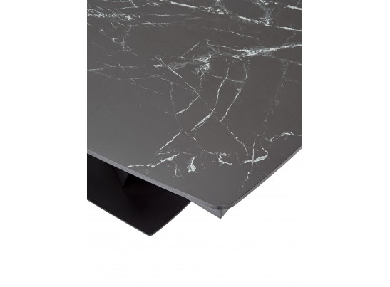 Стол ACUTO2 170 NERO KL-116 Черный мрамор матовый, итальянская керамика/ черный каркас 
