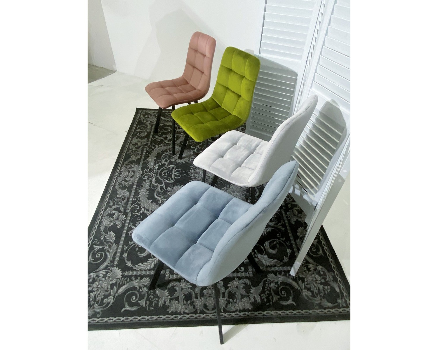 Стул CHILLI SQUARE BLUVEL-03 LIGHT GREY, велюр