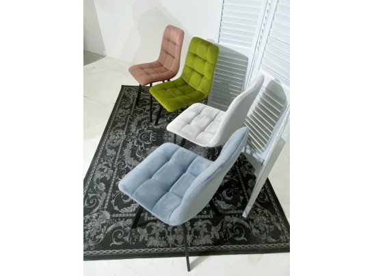 Стул CHILLI SQUARE BLUVEL-03 LIGHT GREY, велюр 