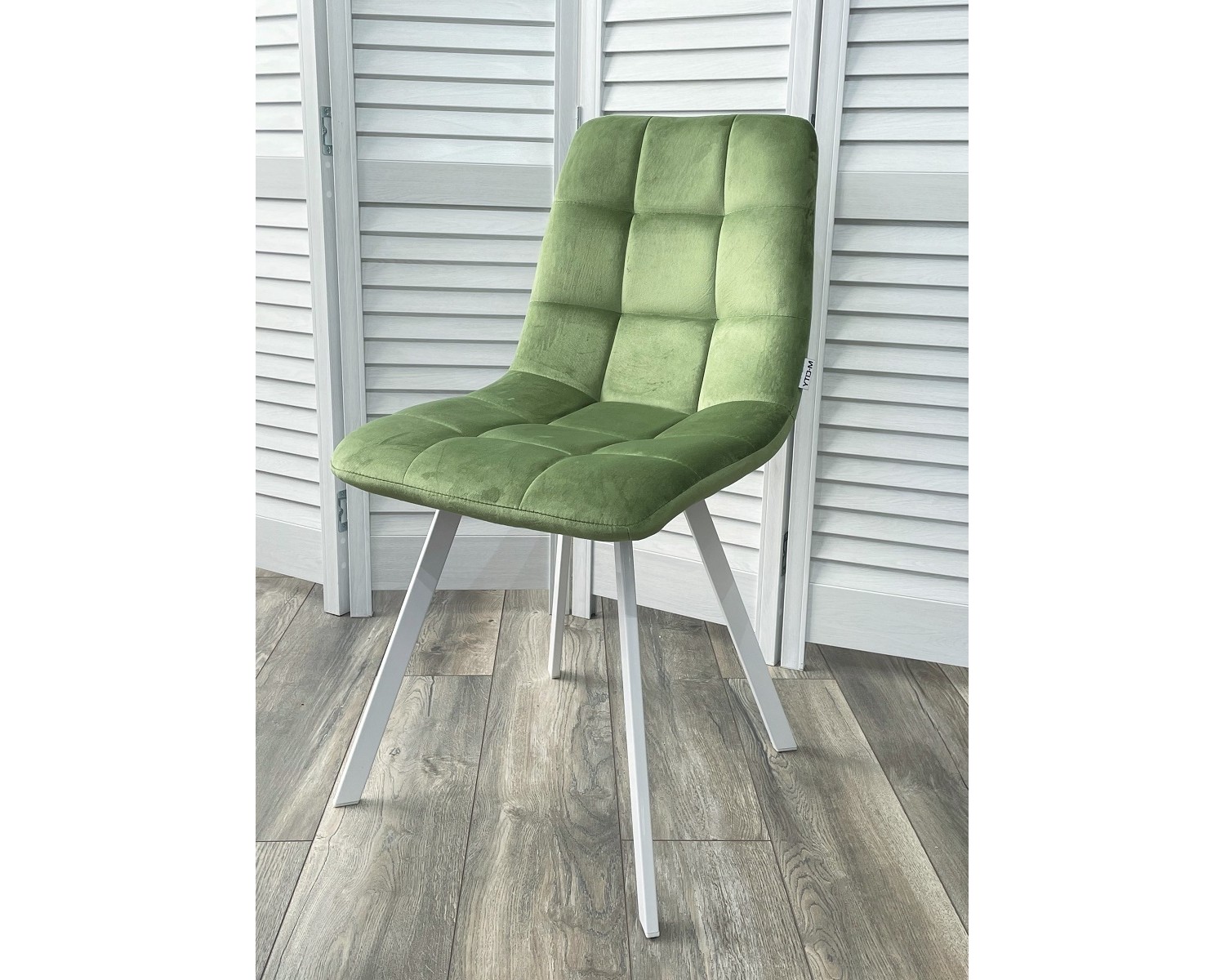 Стул CHILLI SQUARE G108-27 террариумный мох, велюр/ белый каркас