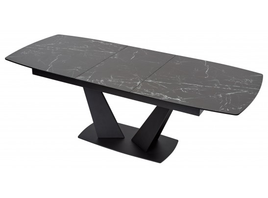 Стол ACUTO2 170 NERO KL-116 Черный мрамор матовый, итальянская керамика/ черный каркас 