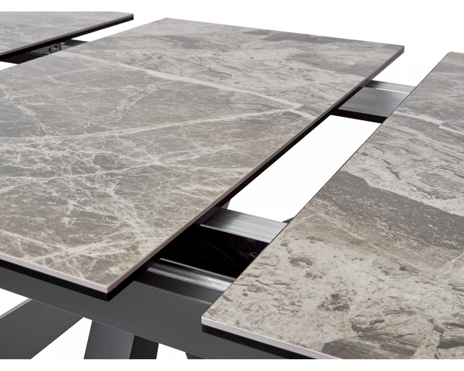 Стол ROVIGO 170 ITALIAN DARK GREY Серый мрамор глянцевый, керамика/ GREY1 каркас