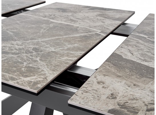 Стол ROVIGO 170 ITALIAN DARK GREY Серый мрамор глянцевый, керамика/ GREY1 каркас 