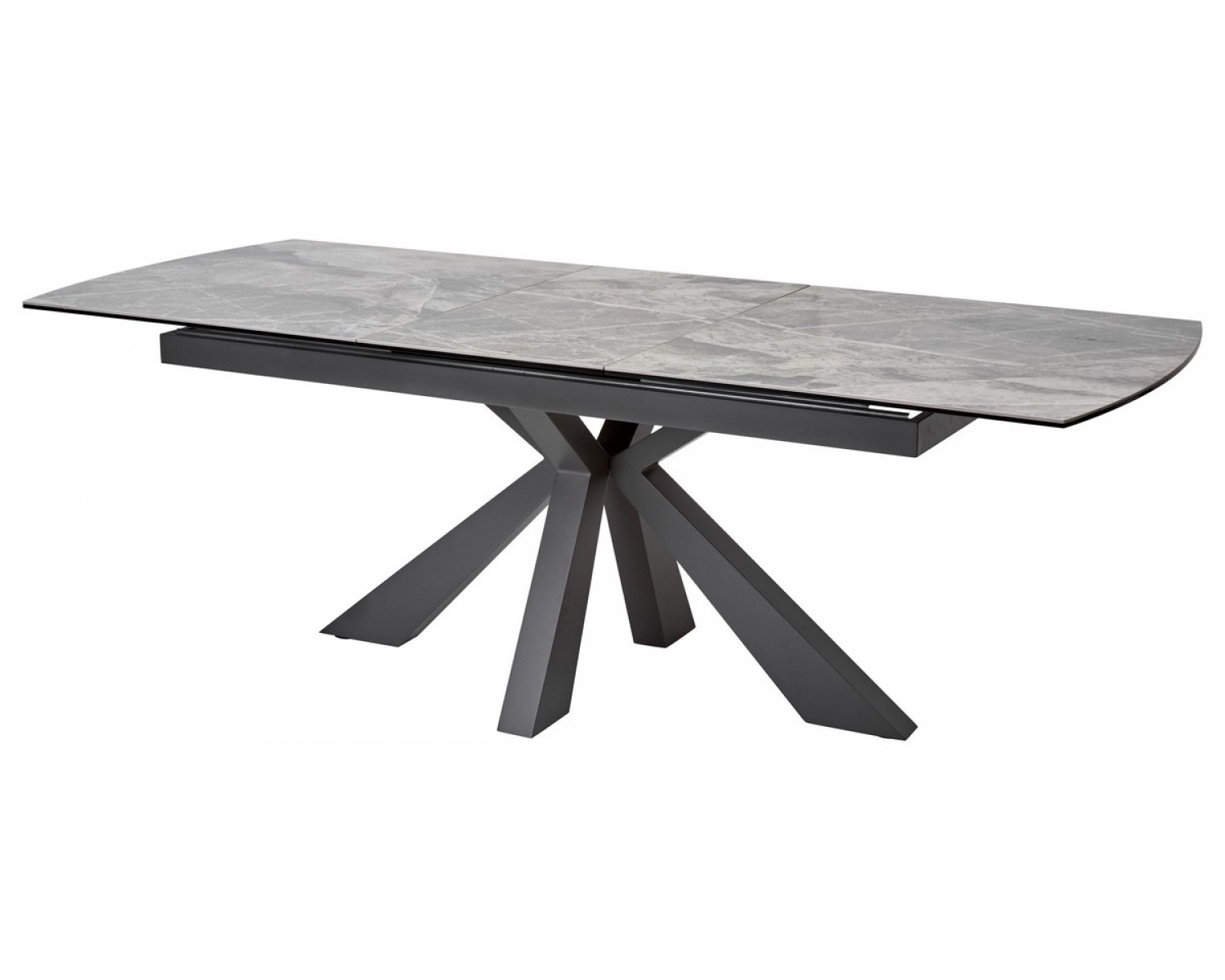 Стол ROVIGO 170 ITALIAN DARK GREY Серый мрамор глянцевый, керамика/ GREY1 каркас