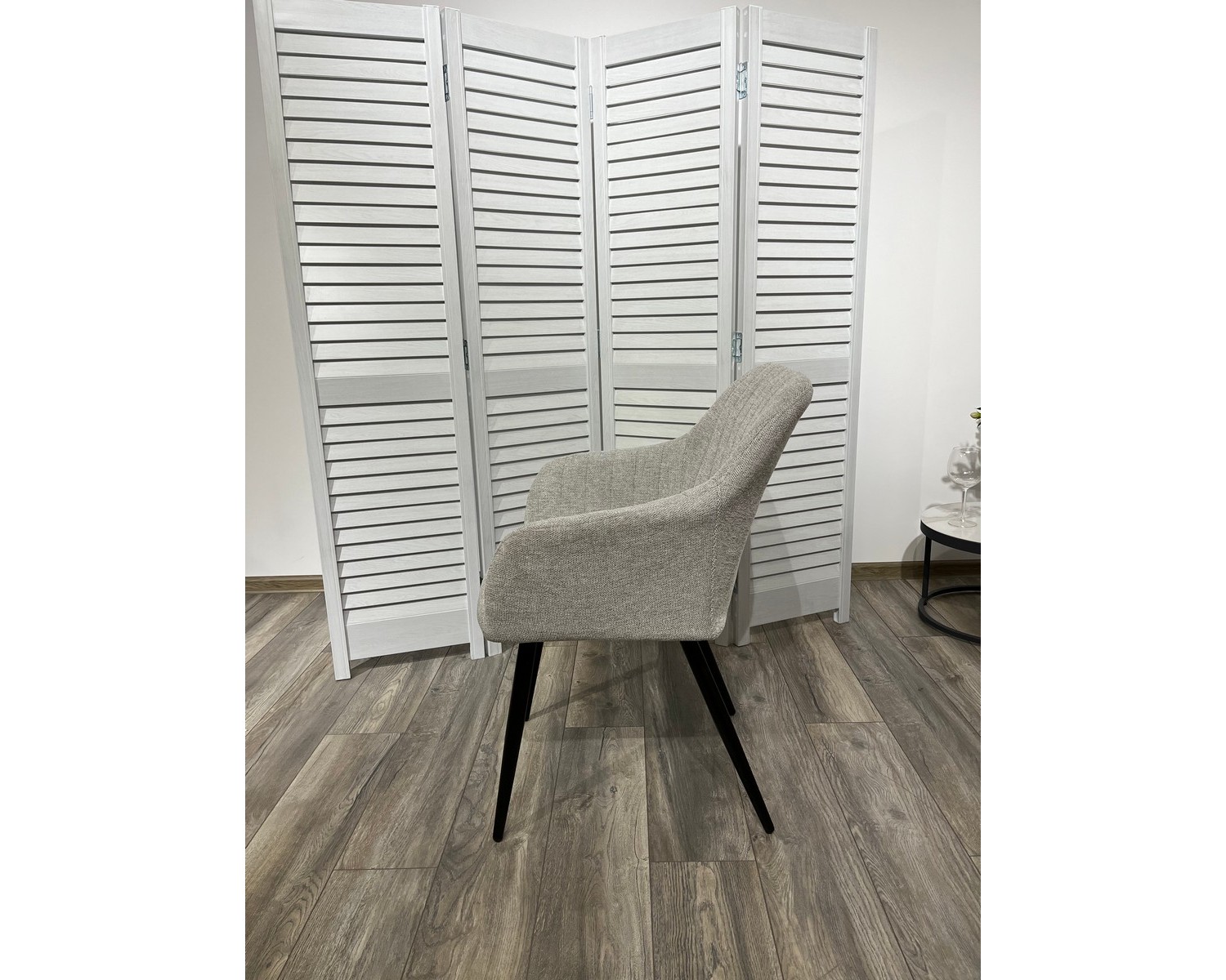Стул BRANDY WZ2042-19 галечный серый фактурный велюр/ черный каркас