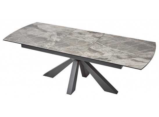 Стол ROVIGO 170 ITALIAN DARK GREY Серый мрамор глянцевый, керамика/ GREY1 каркас 