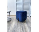 Пуф для гостиной АРЕС (ARES) цвет BLUVEL-86 синий / золотой