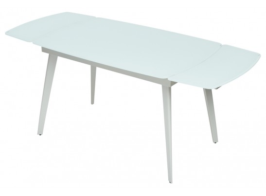 Стол ELIOT 120 FROSTED SUPER WHITE белое матовое стекло/ белый каркас 
