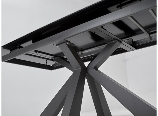 Стол ROVIGO 170 ITALIAN DARK GREY Серый мрамор глянцевый, керамика/ GREY1 каркас 