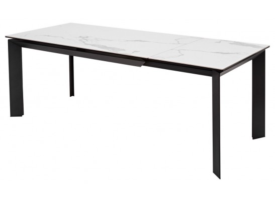 Стол CREMONA 160 MATTE STATUARIO Белый мрамор матовый, керамика/ черный каркас 