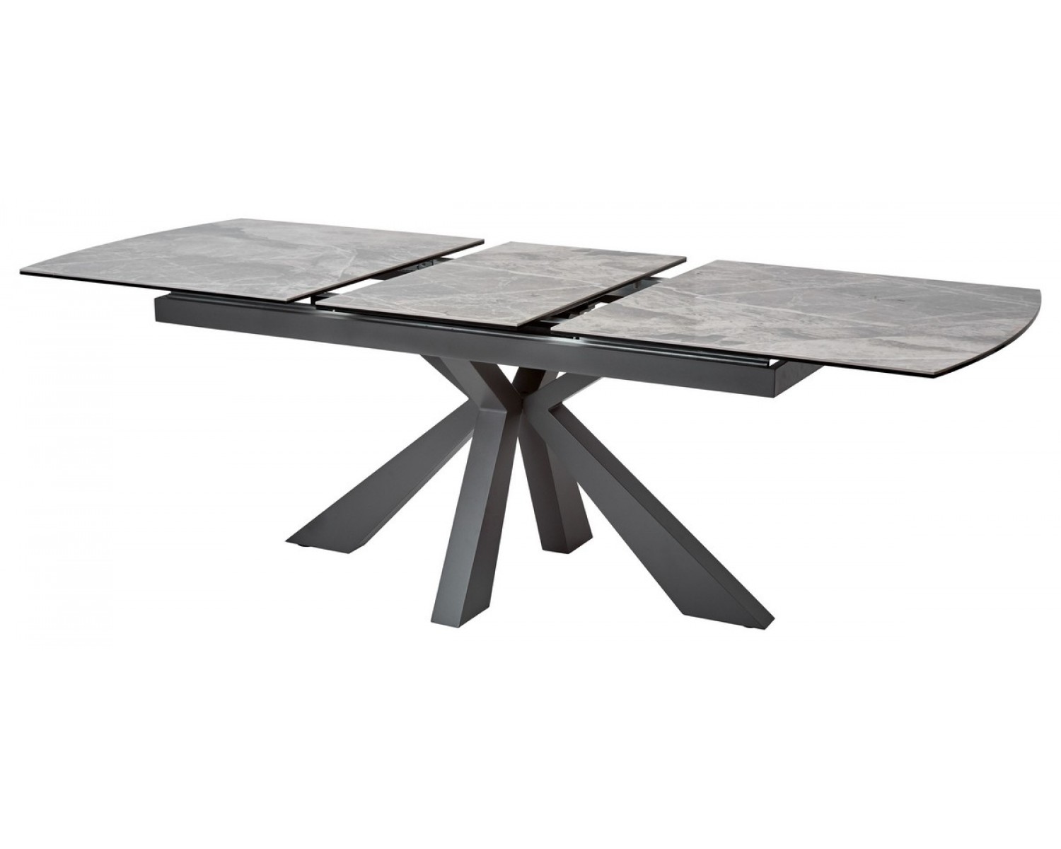 Стол ROVIGO 170 ITALIAN DARK GREY Серый мрамор глянцевый, керамика/ GREY1 каркас