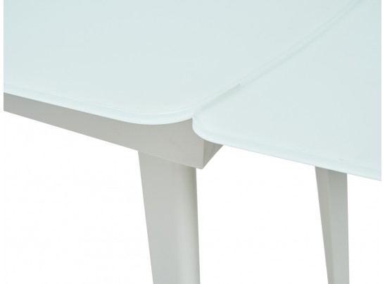 Стол ELIOT 120 FROSTED SUPER WHITE белое матовое стекло/ белый каркас 