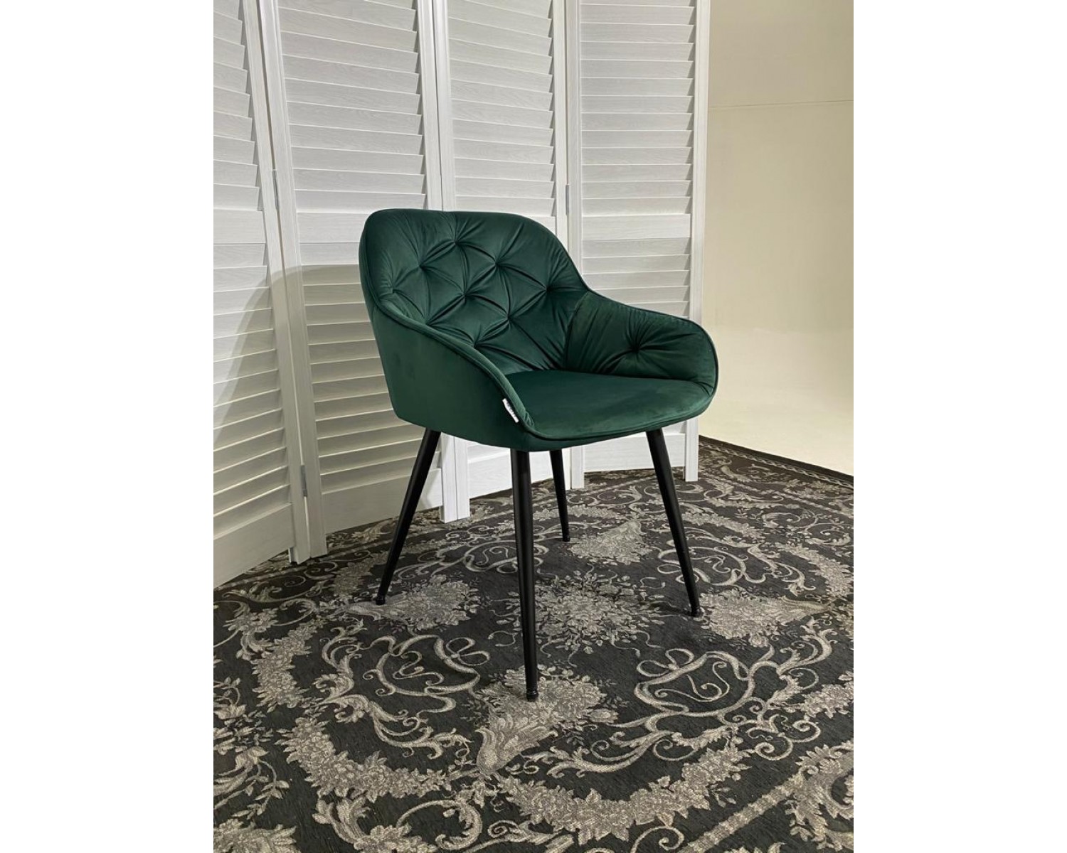 Стул BREEZE BLUVEL-78 GREEN, велюр / черный каркас, велюр