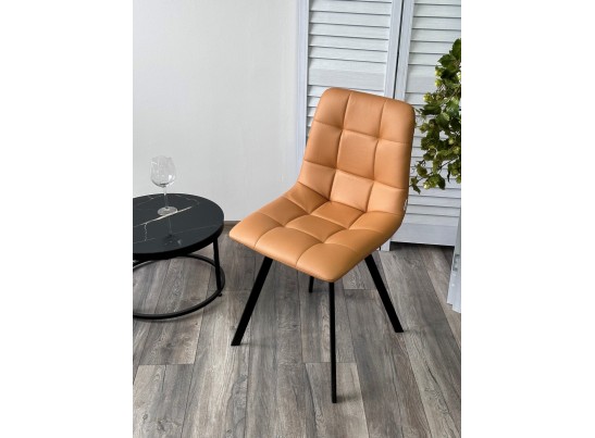 Стул CHILLI-Q SQUARE Oracul 542 Темно-желтый, экокожа PU / черный каркас, 