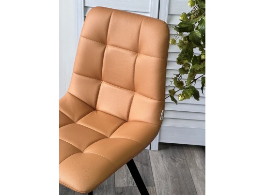Стул CHILLI-Q SQUARE Oracul 542 Темно-желтый, экокожа PU / черный каркас, 