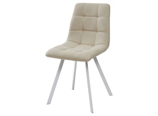 Стул CHILLI SQUARE UF860-01B бежевый, ткань/ белый каркас 