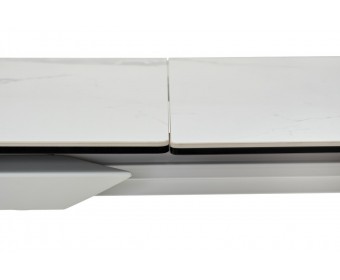 Стол КРЕМОНА (CREMONA) 140 цвет БЕЛЫЙ МРАМОР ГЛЯНЦ (HIGH GLOSS STATUARIO), керамика/ БЕЛЫЙ, ®DISAUR