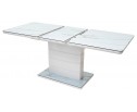Стол ALTA 140 GREY-WHITE MARBLE/ WHITE глазурованное стекло 