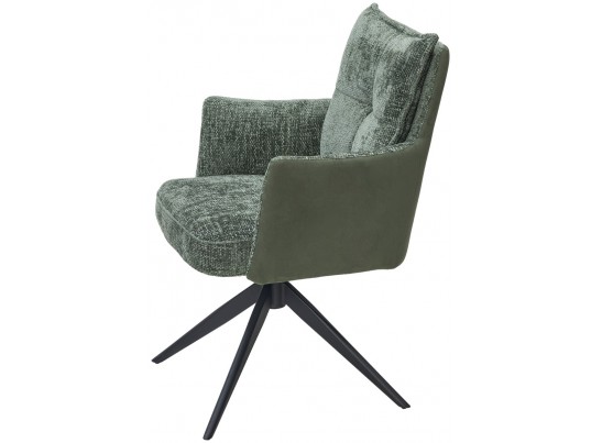 Стул JOSEF 360 град. поворот. HAGA-74 Зеленый, ткань / HJ002-18 Зеленый, PU / черный каркас, ®DISAUR