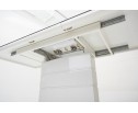 Стол ALTA 140 GREY-WHITE MARBLE/ WHITE глазурованное стекло 