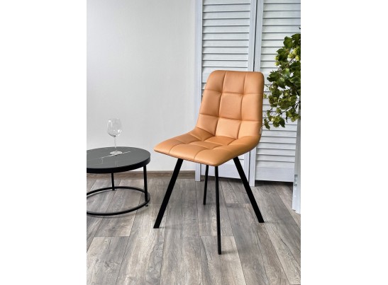 Стул CHILLI-Q SQUARE Oracul 542 Темно-желтый, экокожа PU / черный каркас, 