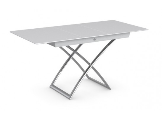 Стол MAGIC-J CS/5041-G, P77 chrome/ P64 white/ glass GXW extrawhite