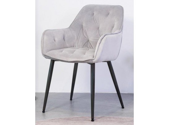 Стул TROY BLUVEL-03 LIGHT GREY, велюр/ черный каркас 
