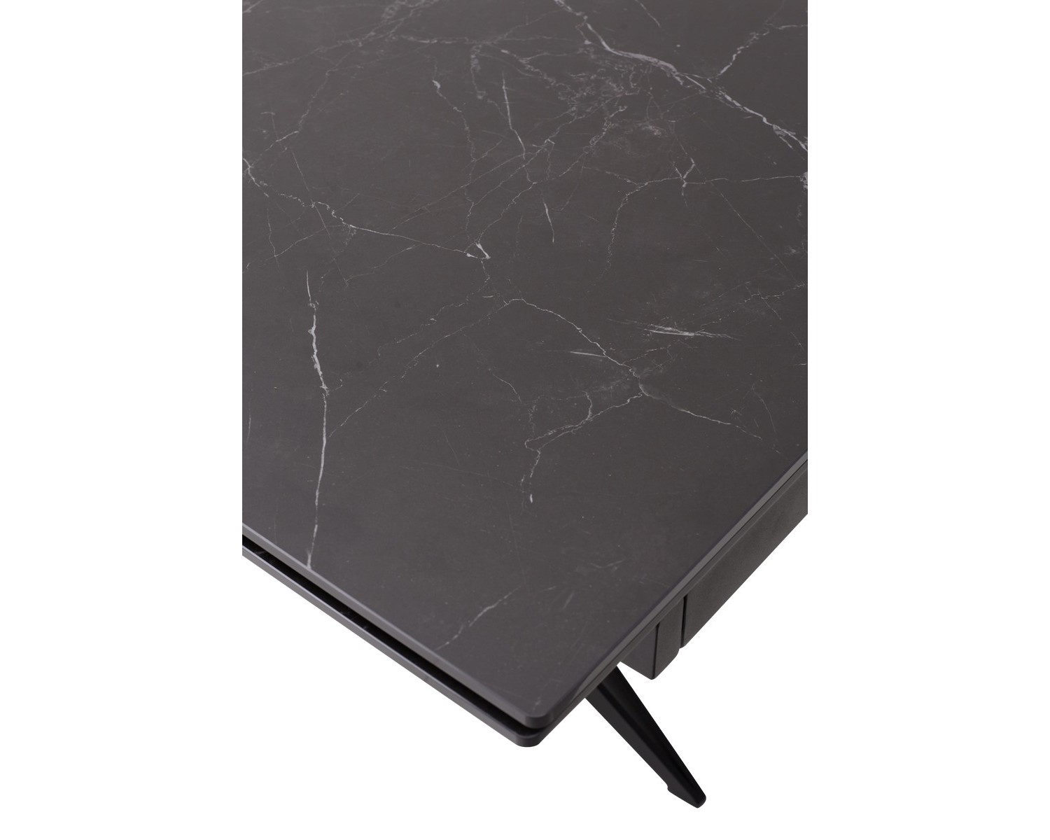 Стол FORIO 160 MATT BLACK MARBLE SOLID CERAMIC / BLACK, ®DISAUR