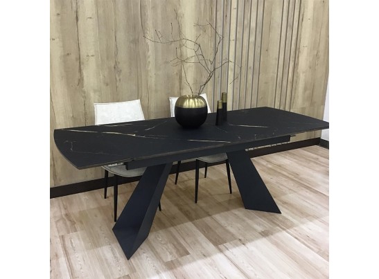 Стол Купер 160 Темный дуб, керамика / черный каркас 