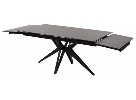 Стол FORIO 160 MATT BLACK MARBLE SOLID CERAMIC / BLACK, ®DISAUR