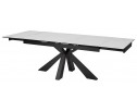 Стол ALEZIO 160 BIANCO TL-45 Белый мрамор матовый, испанская керамика/ черный каркас, ®DISAUR