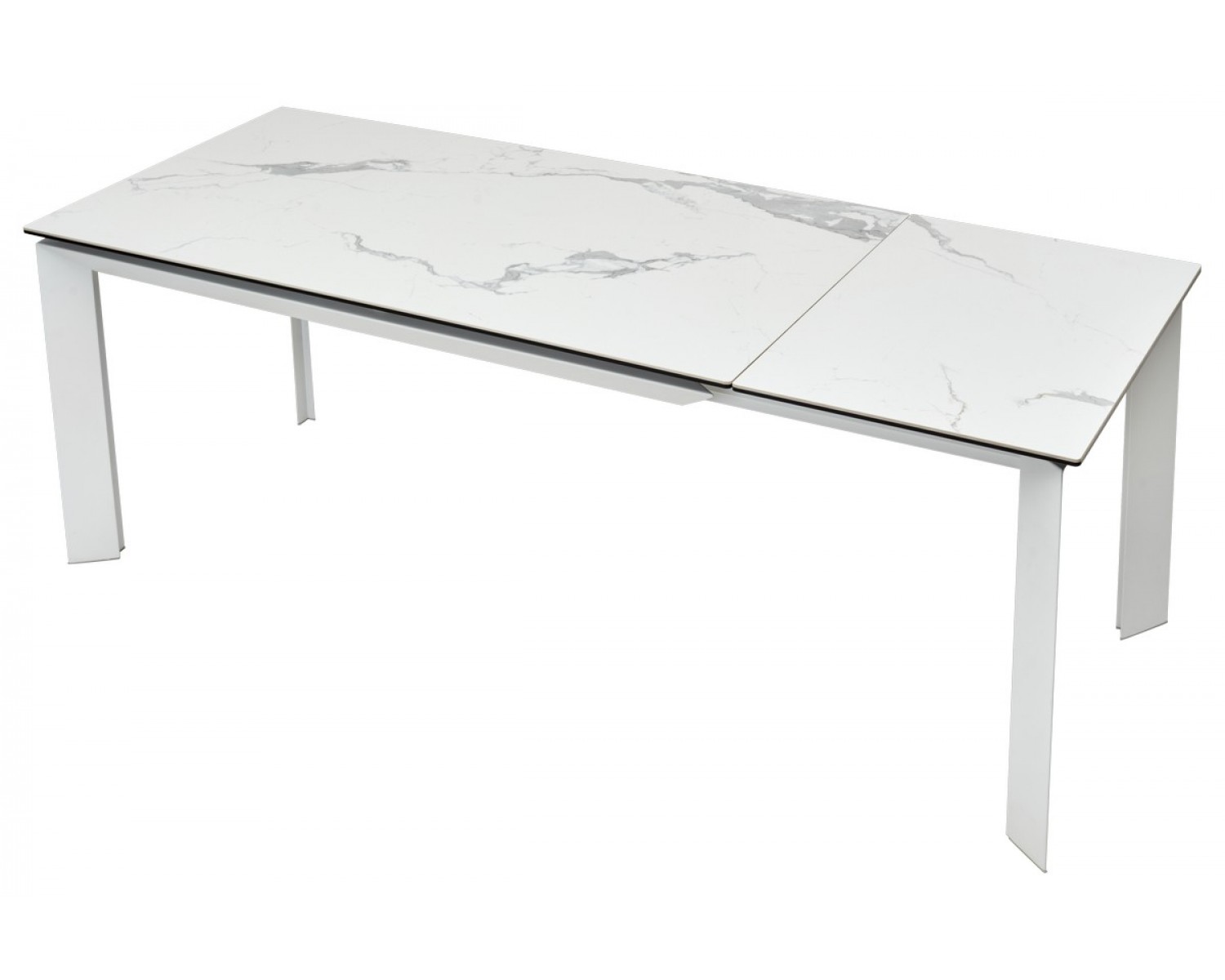 Стол КРЕМОНА (CREMONA) 140 цвет БЕЛЫЙ МРАМОР ГЛЯНЦ (HIGH GLOSS STATUARIO), керамика/ БЕЛЫЙ, ®DISAUR