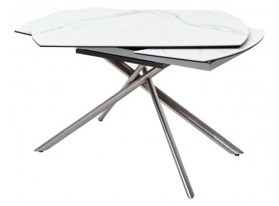 Стол BUSHES 120 WHITE/Stainless steel 
