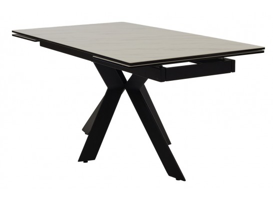 Стол BELLUNO 160 MARBLES KL-99 Белый мрамор матовый, итальянская керамика/ черный каркас, ®DISAUR