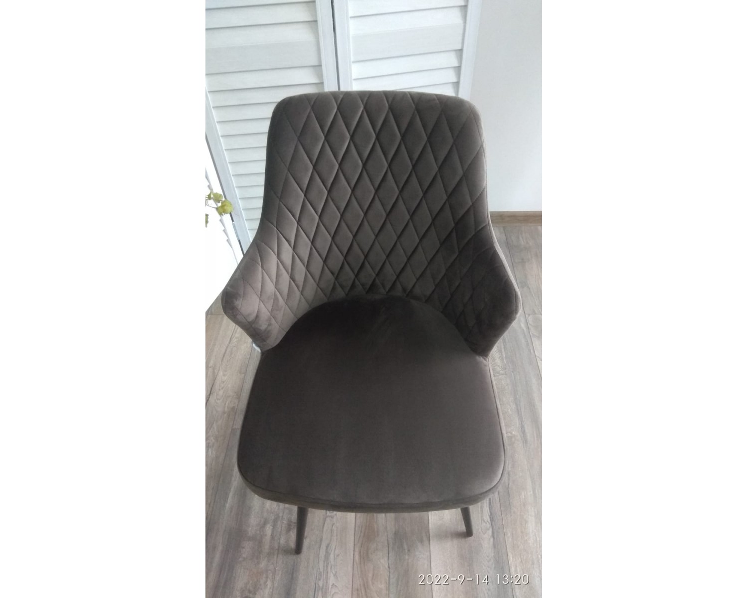 Стул HERMAN 360 град. ГРАФИТ #14, велюр / черный каркас