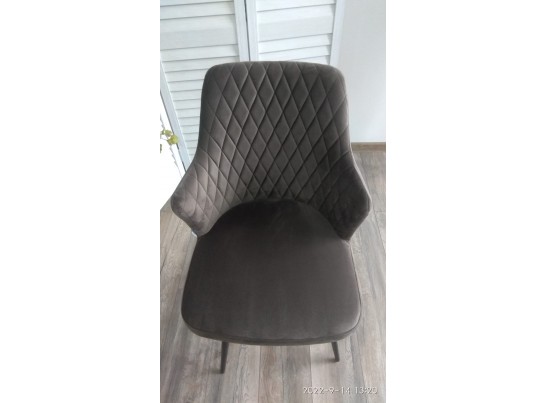 Стул HERMAN 360 град. ГРАФИТ #14, велюр / черный каркас 