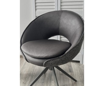 Стул АНАБЕЛЬ (ANABEL) 360 град. поворот Черный Maison 99# / OTE COBBLE 457 / серый каркас, ®DISAUR
