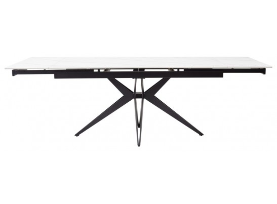 Стол FORIO 160 MATT WHITE MARBLE SOLID CERAMIC / BLACK, ®DISAUR