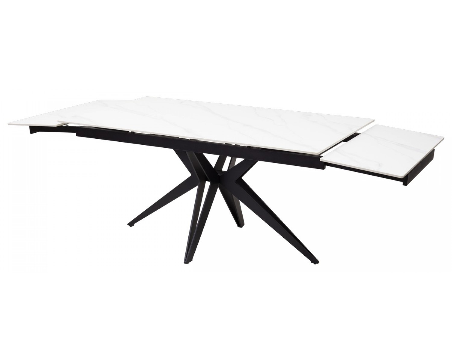 Стол FORIO 160 MATT WHITE MARBLE SOLID CERAMIC / BLACK, ®DISAUR