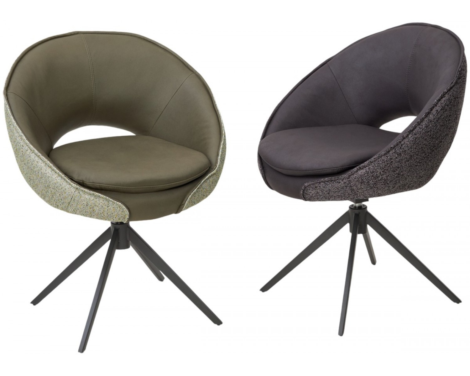 Стул ANABEL 360 град. поворот Черный Maison 99# / OTE COBBLE 457 / серый каркас, ®DISAUR