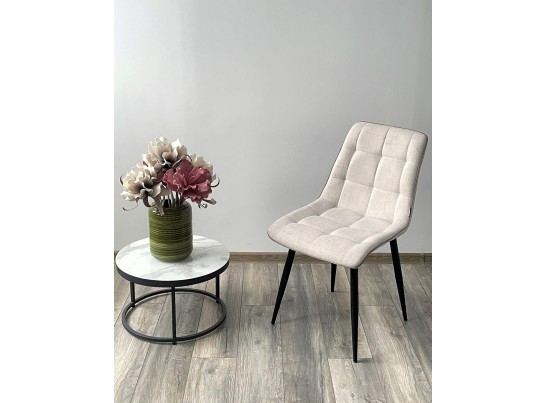 Стул CHIC HE622-01/ HE622-05 топленое молоко, ткань/ черный каркас 