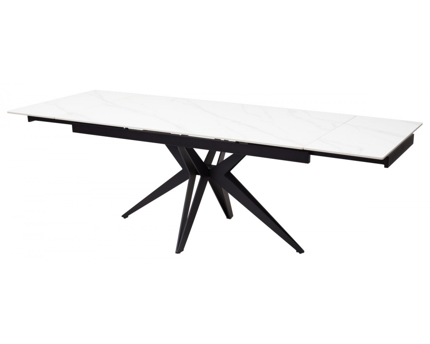 Стол FORIO 160 MATT WHITE MARBLE SOLID CERAMIC / BLACK, ®DISAUR