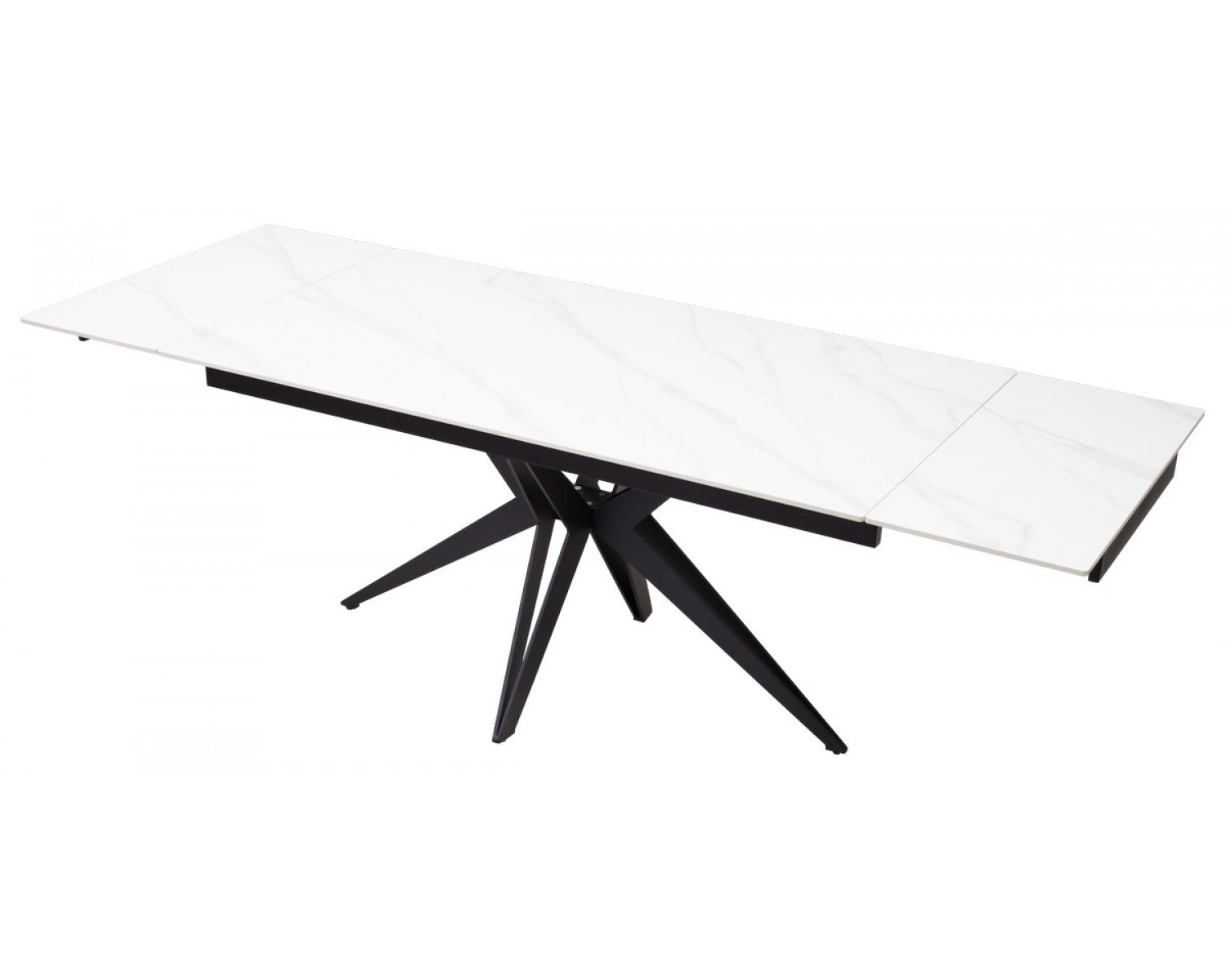 Стол FORIO 160 MATT WHITE MARBLE SOLID CERAMIC / BLACK, ®DISAUR