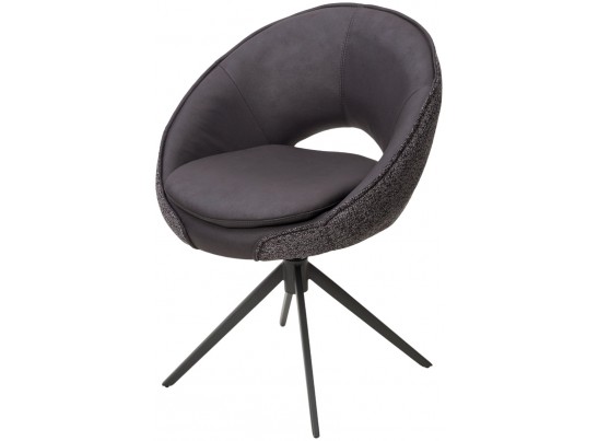 Стул ANABEL 360 град. поворот Черный Maison 99# / OTE COBBLE 457 / серый каркас, ®DISAUR