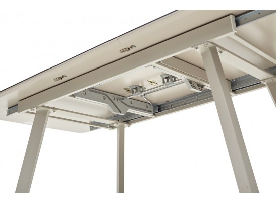 Стол ARUBA 160 BEIGE/ CAPPUCINO глазурованное стекло 