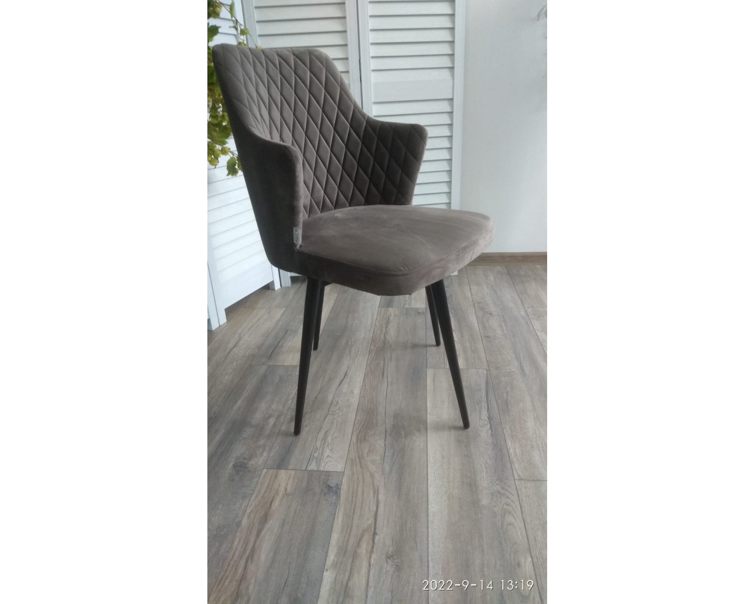 Стул HERMAN 360 град. ГРАФИТ #14, велюр / черный каркас