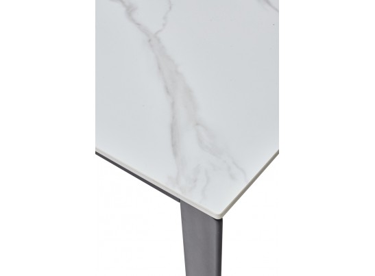 Стол CORNER 120 MATT WHITE MARBLE SOLID CERAMIC / BLACK, ®DISAUR