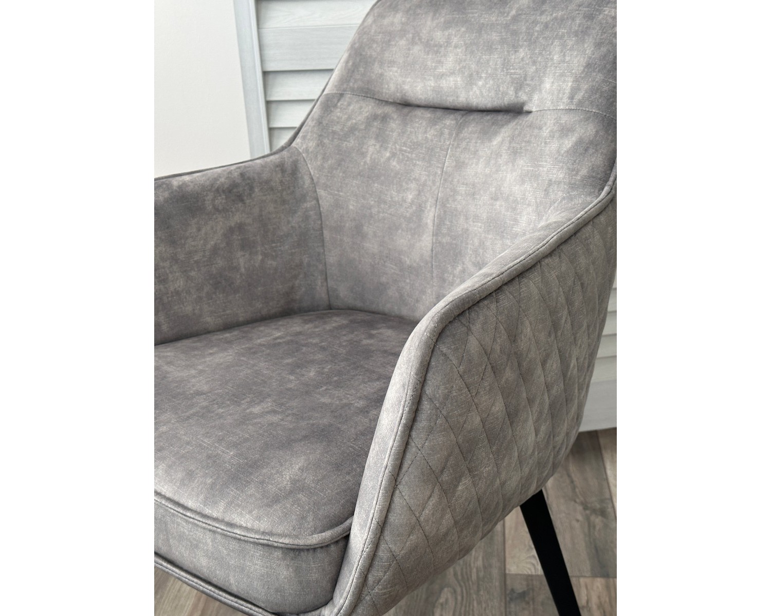 Стул RENLY 180 град. поворот. 7525-180 Серый, велюр / Черный, ®DISAUR