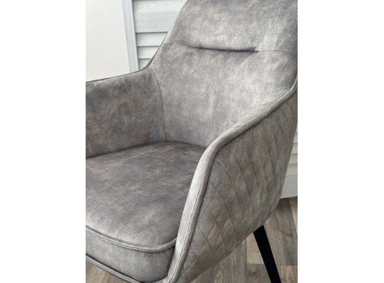 Стул RENLY 180 град. поворот. 7525-180 Серый, велюр / Черный, ®DISAUR