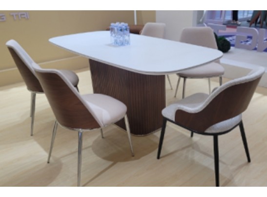 Стол CARY 220 цвет БЕЛЫЙ МРАМОР M326/ Каркас OAK, ®DISAUR